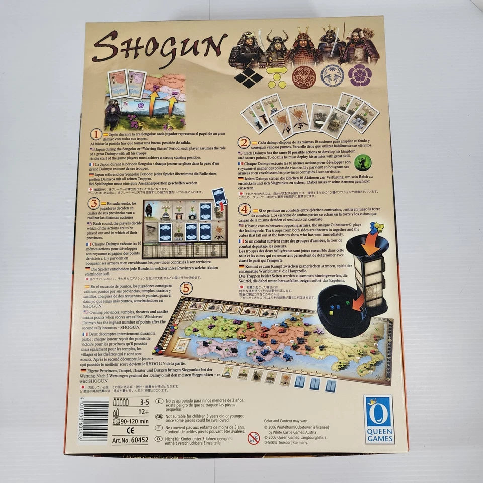 Queen Games SHOGUN 5 Player Big Box Dirk Henn 100% COMPLETE CIB Excellent - Image 4 of 4