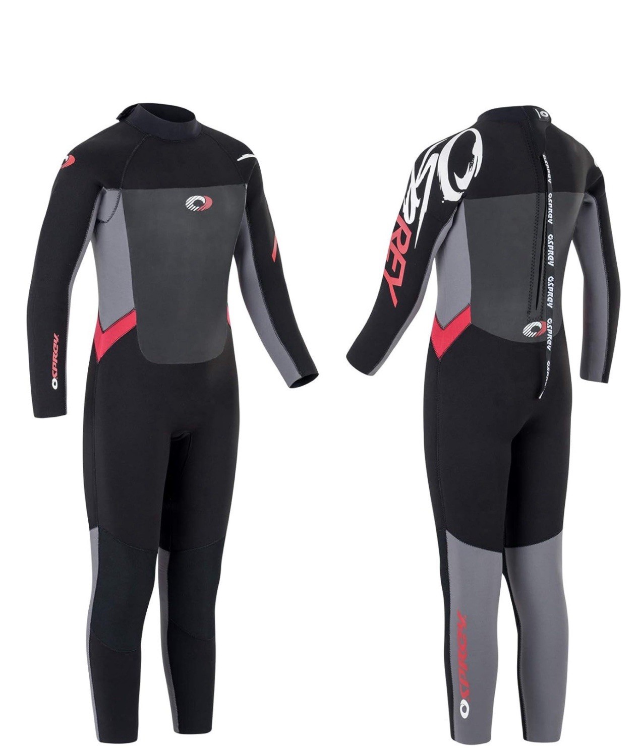 Osprey Kids 3mm Wetsuit Full Length Summer Neoprene Wetsuit, Origin-Red Size MS