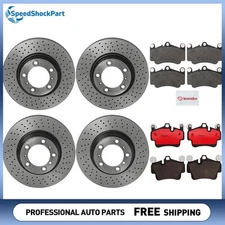 Brembo Front & Rear Disc Brake Rotors Brake Pads for 2006-2012 Porsche 911
