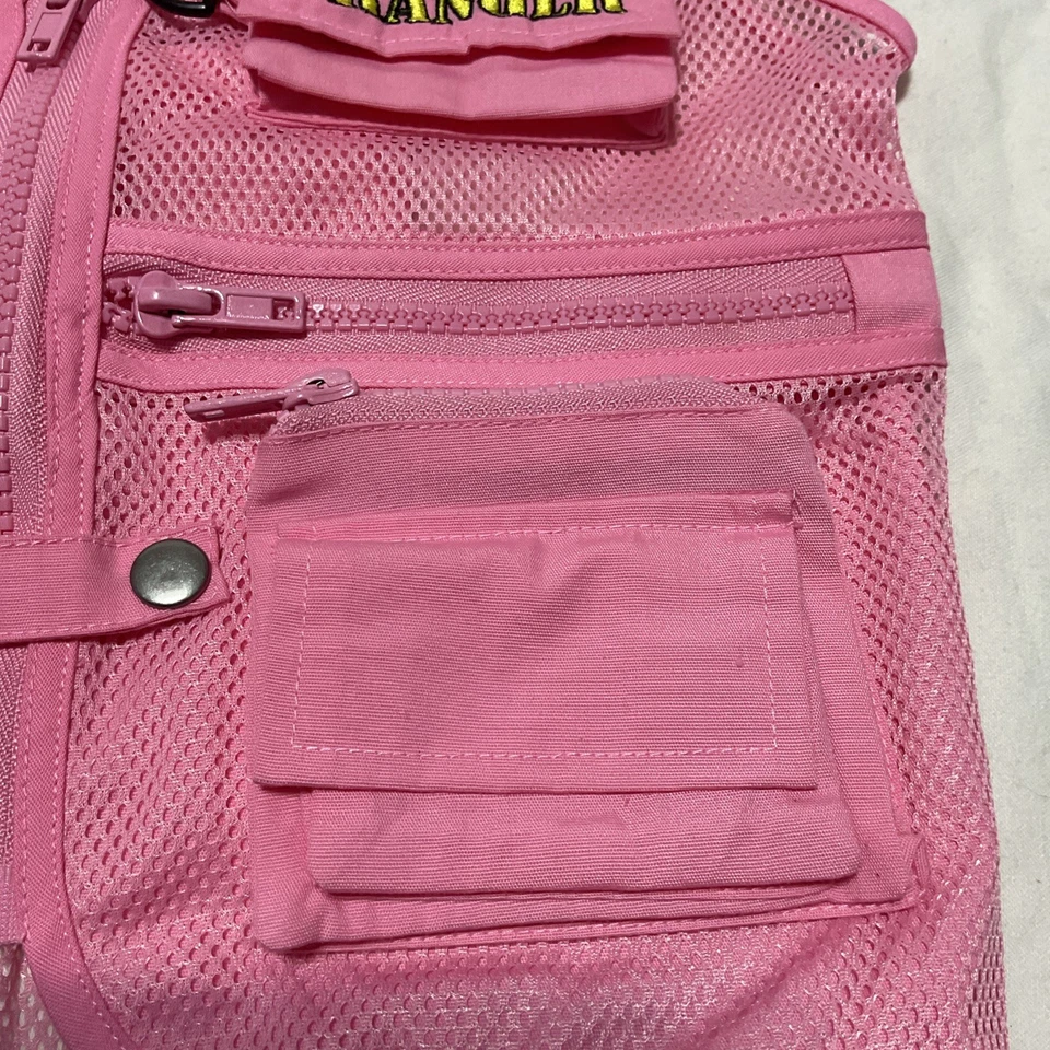 Chaleco guardaparques para niños JHATS talla pequeña aventura disfraz safari utilitario malla rosa Foto 4 de 4