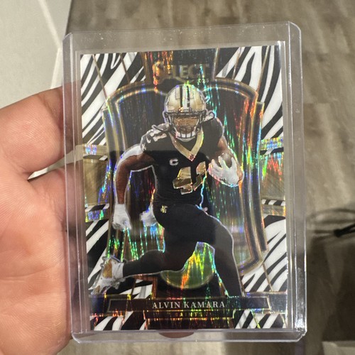2025 Panini Select Zebra Shock Prizms #140 Alvin Kamara SSP