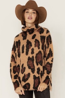 SHOW ME YOUR MUMMU Size XS Fatima Turtleneck Sweater CHEETAH FEVER KNIT