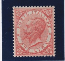 REGNO D'ITALIA 1863 2 LIRE DE LA RUE M.N.H. n.L22 CERTIFICATO DIENA