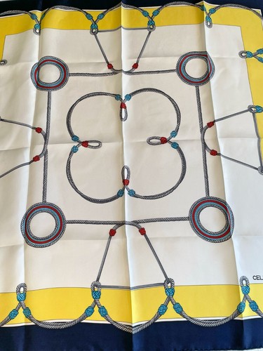 Celine Paris Silk Scarf – Nautical Rope Motif - Picture 3 of 15