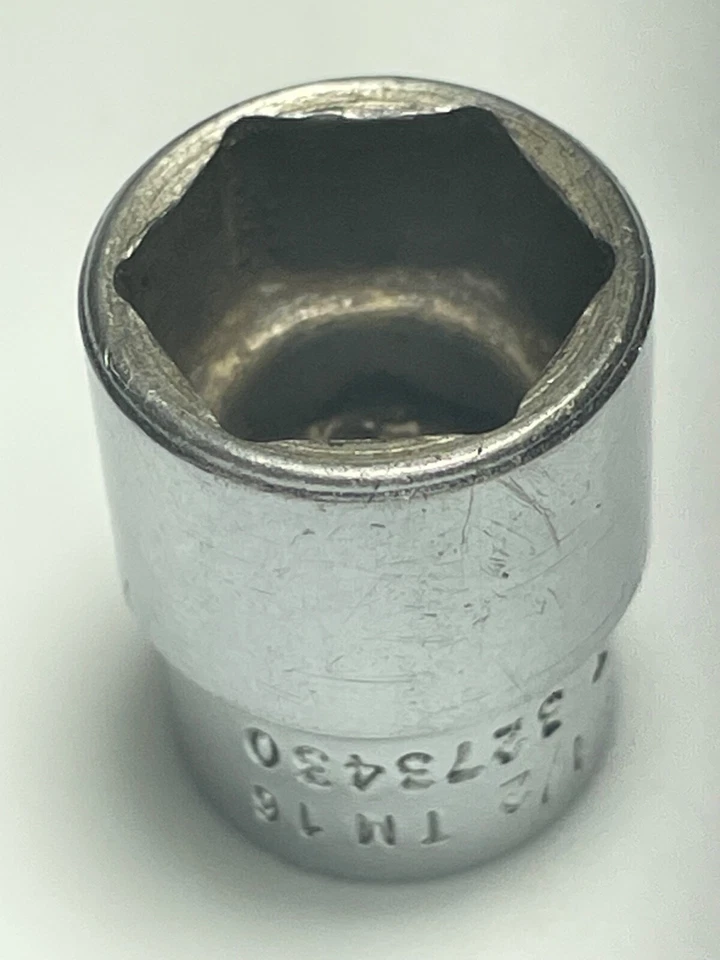 SNAP-ON TOOLS TM16 1/2" Sae 1/4" DRIVE SHALLOW 6 POINT SOCKET NICE USA TM16 - Image 4 of 4