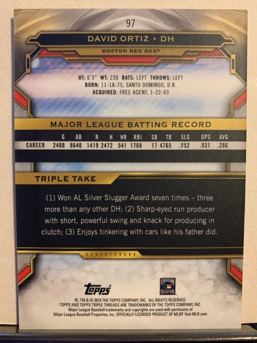 2019 Topps Triple Threads Baseball - #1-100 - Vets and RC - YOU PICK (a104) - Picture 109 of 109