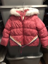 Crazy 8 girls pink puffer hooded coat size 2/3