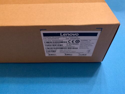 NEW Lenovo 40A50230US ThinkPad Workstation Dock With 230w AC Adapter P50 P51 P70 - Afbeelding 3 van 5