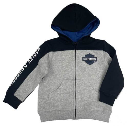 Harley-Davidson Little Boys' Bar & Shield Fleece Zip-Up Toddler Hoodie - Afbeelding 1 van 2