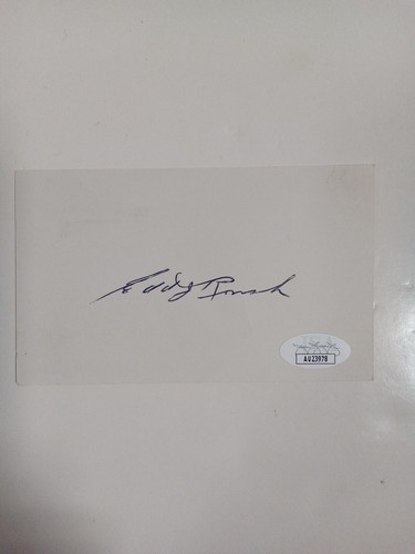 Edd Roush Signed Cut Index Card JSA -1 # - Picture 2 of 3
