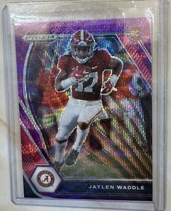 2021 Panini Prizm Draft Picks Collegiate Purple Wave Jaylen Waddle RC Alabama