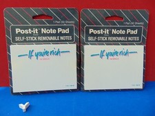 2 Pack 3M Post-it Note Pads 50 Sheets Each "If you're rich I'm Single" Sealed