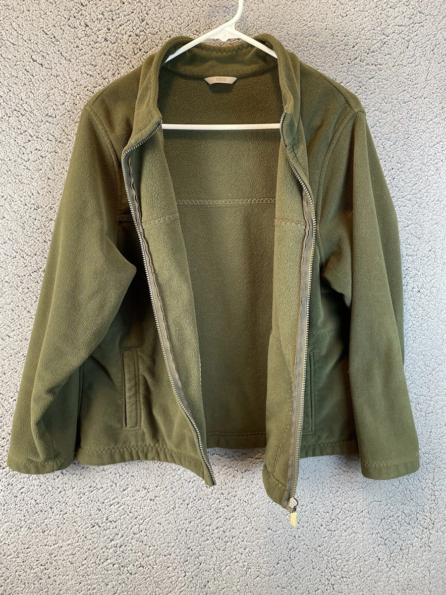 Marks Spencer Ladies Fern Green Fleece Jacket Mock Neck Uk