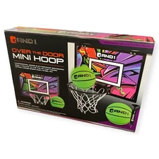 AND1 Over The Door Mini Hoop Graffiti Portable Basketball Ball Hoop Purple Green