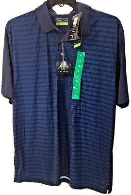 PGA Tour Pro Series Athletic Fit Polo Golf Shirt Flag, Dark Blue, XL