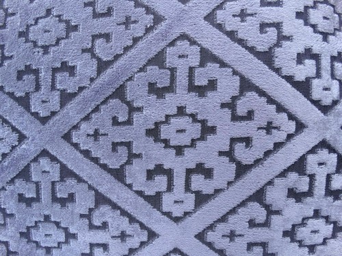 Set of 4 Large Cushion Covers Velour Velvet Damask Diamond Mauve 21"x21" Soft - Picture 3 of 4