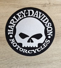 écusson XXL SKULL HARLEY DAVIDSON moto patch brodé XXL 20.5 cm diam motorcycle