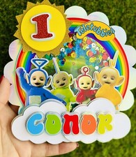 Teletubbies Cake Topper Shaker -  Name and Age Personalised