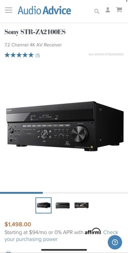 Sony STRZA2100ES 7.2 Channel 4K AV Receiver - Black - Picture 2 of 6