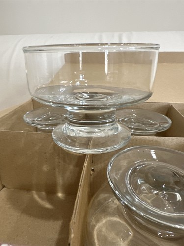 Set of 10 Clear Glass Footed Dessert Ice Cream Pudding Sherbet Cups NEW - Picture 5 of 6