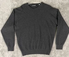 HOLT RENFREW Grey Cashmere Medium Sweater Round Neck Long Sleeve