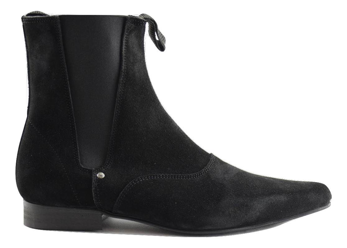 Steel Ground Black Suede Chelsea Boots 