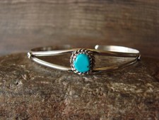 Navajo Indian Sterling Silver Turquoise Bracelet by Cadman