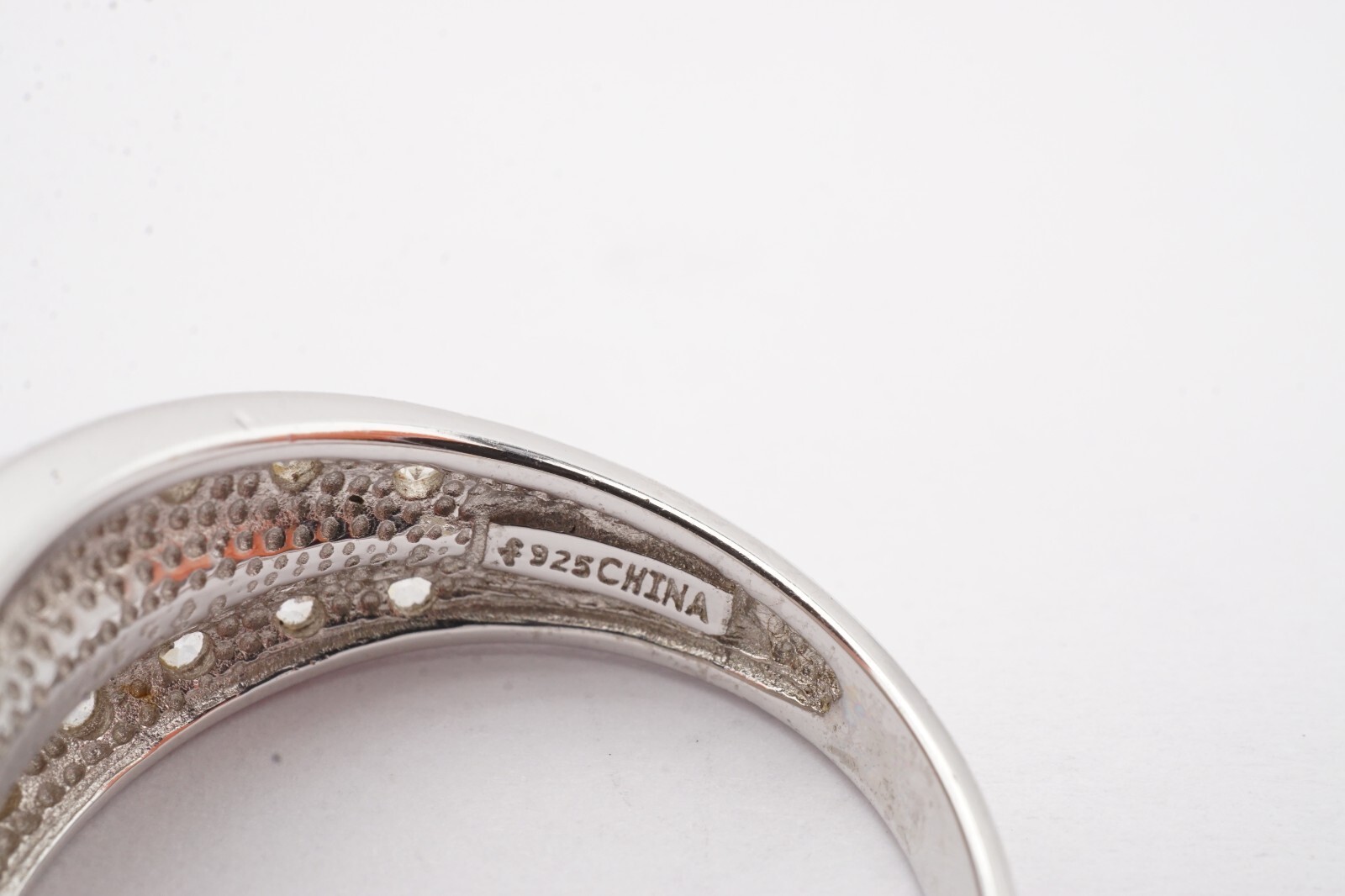 Diamonique Sterling Silver 925 Cubic Zirconia Ring Size 7 L9