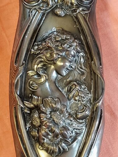 Antico Spazzola Vestiti Unger Fratelli Repousse Argento Lui Mi Ama Art Nouveau - Foto 3 di 10