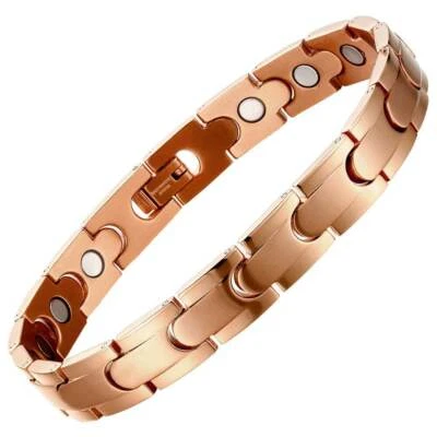GAUSSTHERAPY Synergy Rose Gold Stainless Steel Unisex Bracelet + Gift Box + Remover Tool