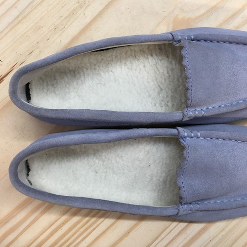 Vionic Slippers Womens 5 M Mckenzie Moccasin Light Blue Suede Faux Fur 10010104 - Picture 5 of 18
