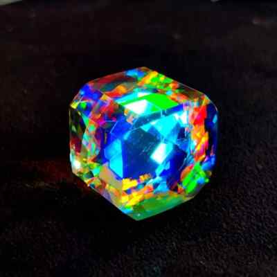 Certified 100 Ct+ Natural Rainbow Color Cube Cut Mystic Topaz Loose Gemstone