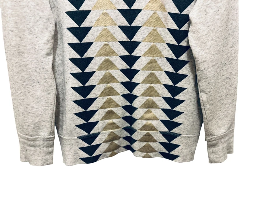 Sudadera J.CREW Terry Francés Geométrica Mezcla de Algodón Gris Jaspeado Talla Pequeña Foto 4 de 4