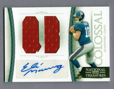 2010 PLAYOFF NATIONAL TREASURES COLOSSAL MATERIALS AUTO POSITION ELI MANNING 2/5