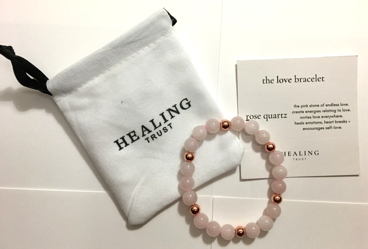 Healing Trust Rose Quartz Bracelet To Bring Love into Your Life 8mm R Qz bead