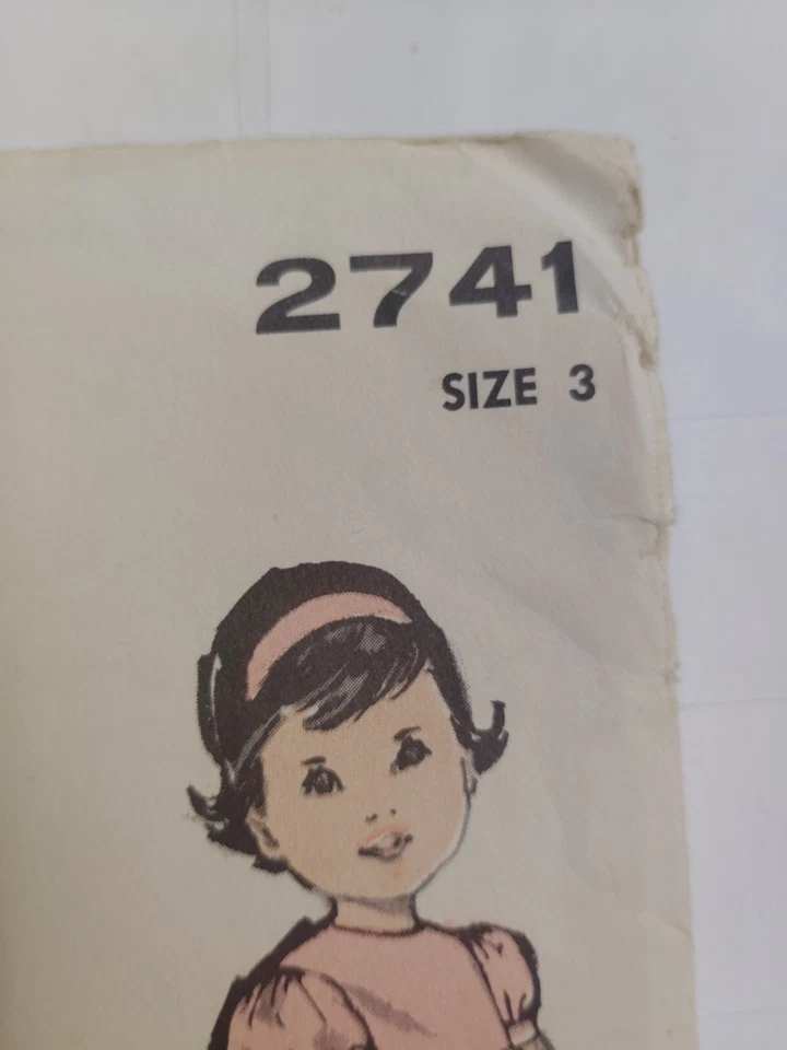 Dress Pinafore Apron 3 3T Girls Advance 2741 Sewing Pattern UC VTG Easy Babydoll - Image 2 of 4