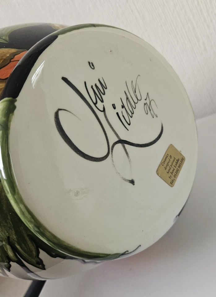 Vintage Large Floral Daisy Statement Vase by Jenn Liddle - 27cm Tall Hand Made - image 3 of 4