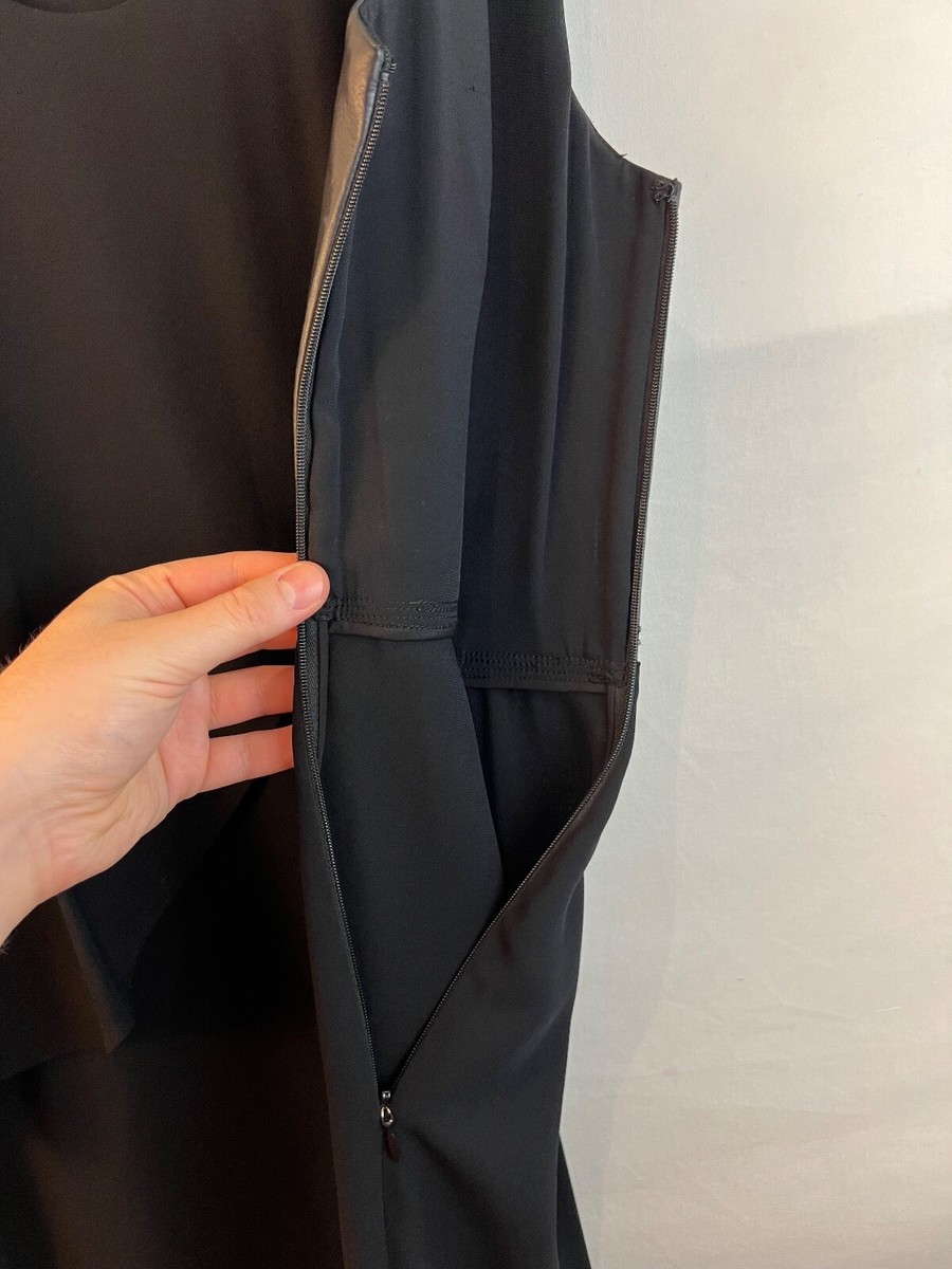 Alexander Wang - Black Draped Dress - Calfskin Leather Detail & Viscose -  Size 6 | eBay