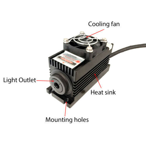 Modulo laser blu 473nm 20/50/80/100/150mw + TTL/Analogico + TEC + alimentatore - Foto 4 di 9