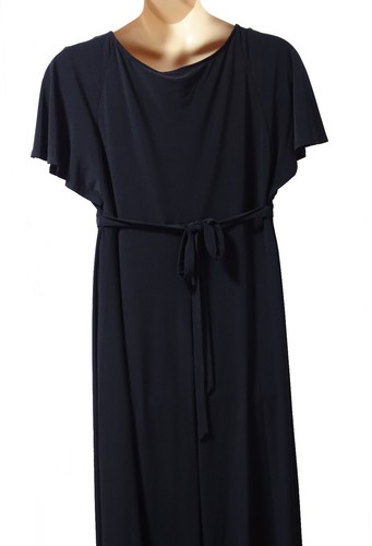 M&S Collection Womens Maxi Dress size 20 Beaded Neck Angel Sleeve Black Bnwt - Picture 5 of 5