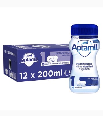 Aptamil Stage Ready to Feed Infant Milk, 12 × 200ml