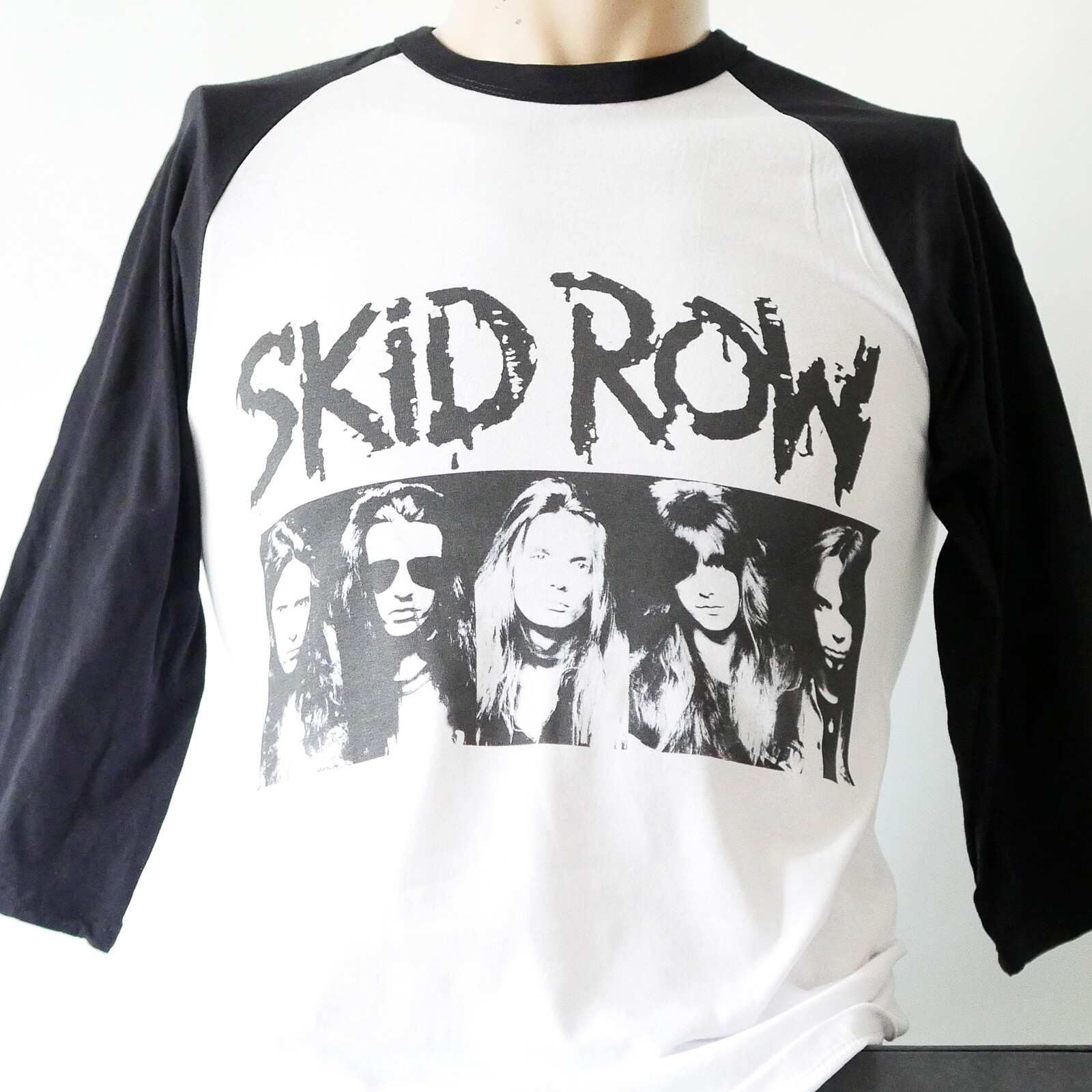 FILA T shirt baseball Skid Row Rock metallo manica lunga unisex S 3XL