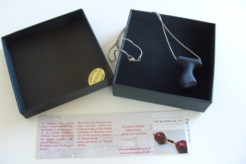 Men's Jewelry Tao Made Of Original Murano Glass Pendant Necklace Chain Glass Men - Picture 7 of 8