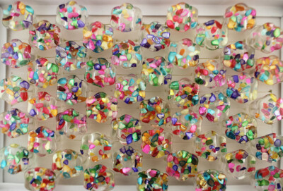 35pcs Womens Jewelry Wholesale Rings Lots Mixed Shell Oversize Resin Lady Ring