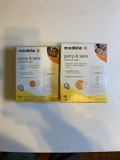 Mandela Pump  Save Breast milk Bags Lot Of 2 Boxes 70 Bags With 4 Adapters New