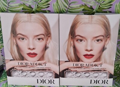 2x Dior Addict Le Rouge Brillant The Shine Lipstick 4 Shades & Brush Sample Card