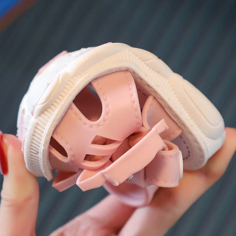 Baby Girls Infants Sandals Soft Sole Shoes Newborn Toddler Bow Slippers Summer - Image 4 of 4