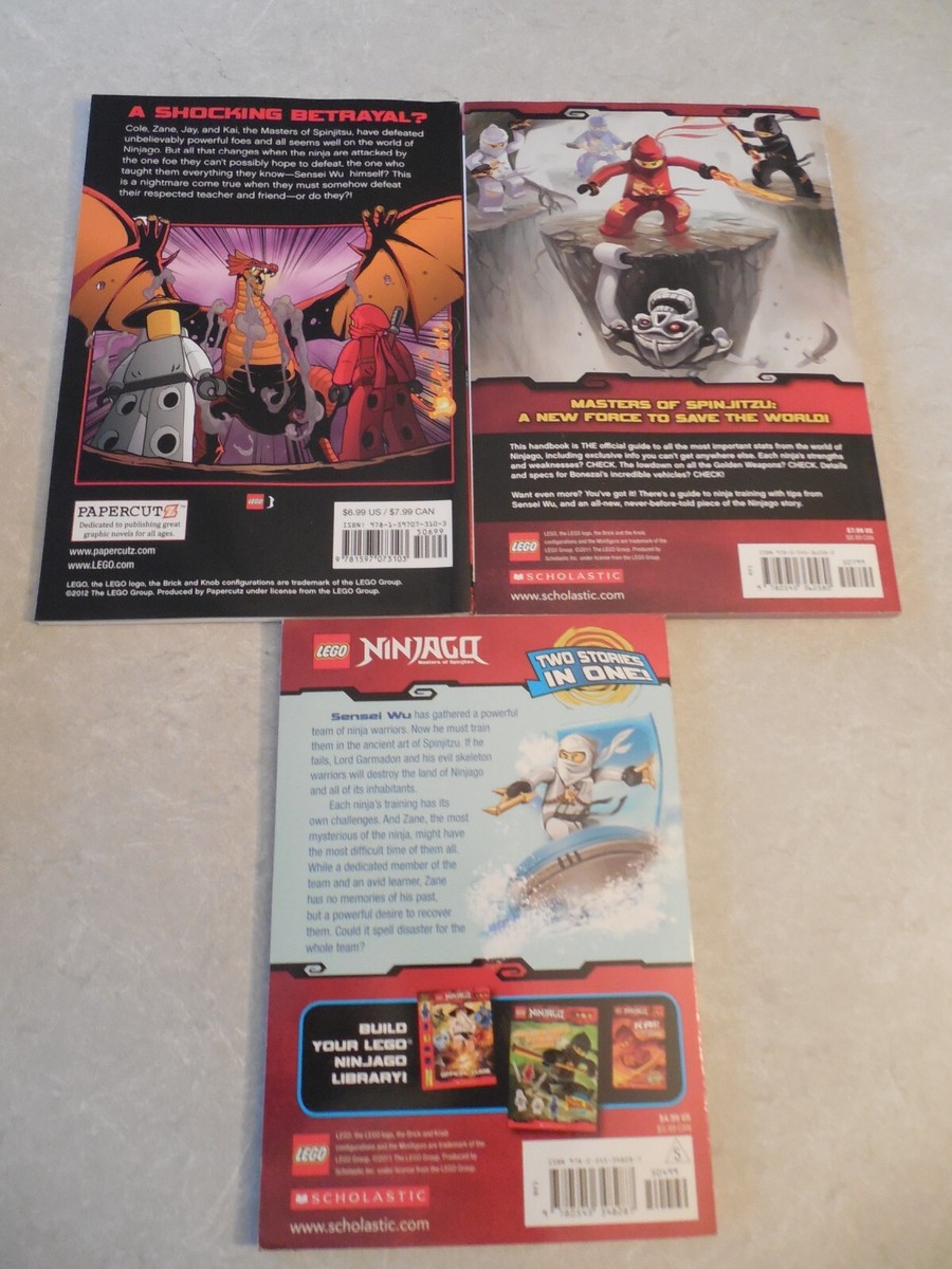 LEGO NINJAGO MASTERS OF SPINJITZU, LOT OF 3 BOOKS, OFFICIAL GUIDE