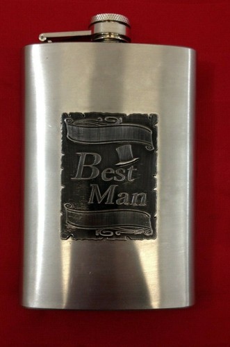 Borraccia in acciaio inox "BEST MAN" 8 oz  - Foto 1 di 4