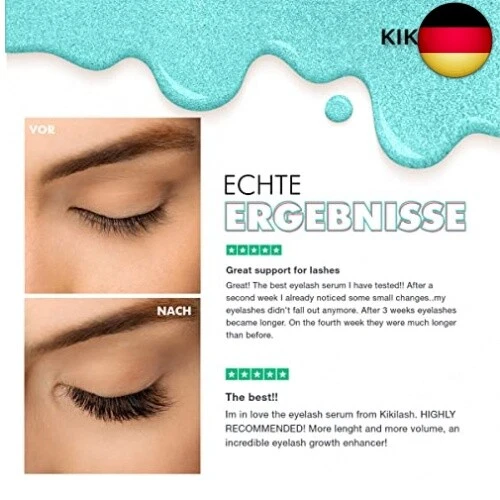 KIKILASH Wimpernserum Wachstum 3ml - Natürliche Wimpernserum Hormonfrei für L - Bild 2 von 7